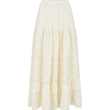 Spell Ines Tiered Maxi Skirt - Light Sand