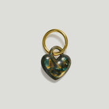 Kitty Paloma Puffy Heart Keychain - Green Tortoiseshell