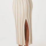 Odessa Skirt - Taupe & Cream