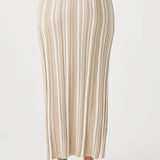 Odessa Skirt - Taupe & Cream
