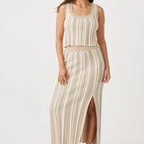 Odessa Skirt - Taupe & Cream