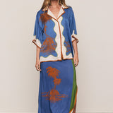 Bohemian Traders Kauai Midi Slip Skirt - Blue