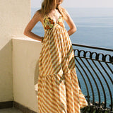 Bohemian Traders Gingham Slip Dress - Orange