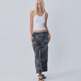 Near The Sea - Cargo Pant - Washed Camo Black