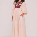 Bohemian Traders Paloma Embroidered Bib Smock Dress
