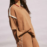 Arcaa Orlando Oversized Tee - Pecan & Cream