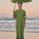 Bohemian Traders Oversized Ringer T-Shirt Dress - Olive