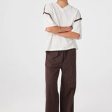 Arcaa Orlando Oversized Tee - Cream & Espresso