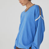 Arcaa Eden Long Sleeve Tee - Royal Blue & Espresso