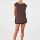 Arcaa Poppy Tie Side Top - Espresso