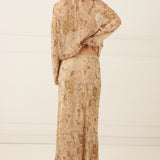 Spell Damask Long Sleeve Blouse - Chai