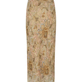 Spell Damask Ruffle Midi Skirt - Chai