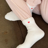 LeBon Embroidered Cloud Socks - White & Heart