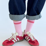 LeBon Boyfriend Socks - Amour Pink