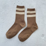 LeBon Her Varsity Socks - Toffee