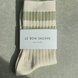 LeBon Her Varsity Socks - Guacamole