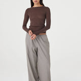 Arcaa Annika Pant - Taupe/Blue Pinstripe