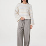 Arcaa Annika Pant - Taupe/Blue Pinstripe
