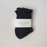 LeBon Ruffled Hugger Crew Sock - Black