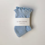 LeBon Ruffled Hugger Crew Socks - Periwinkle