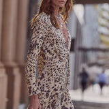 Spell Snow Leopard Bias Mini Dress - Animal
