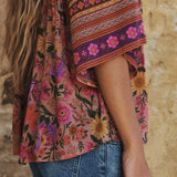 Spell Swan Lake Short Sleeve Blouse - Lilac Rose