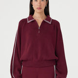 Arcaa Nella Zip Sweater - Merlot & Cream