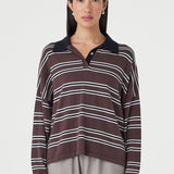 Arcaa Rayne Knit Jersey - Espresso/Black/Cream Stripe