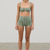 Green Zig Zag Balconette Bra Cup