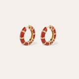 Gas Bijoux Bambou Enamel Hoop Earrings - Rust