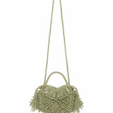 Alemais Macrame Crescent Bag - Sage