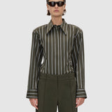 Camilla & Marc Tarn Fitted Stripe Shirt - Dark Emerald Stripe