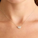 14k White Gold Mini Lotus Necklace