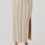 Odessa Skirt - Taupe & Cream